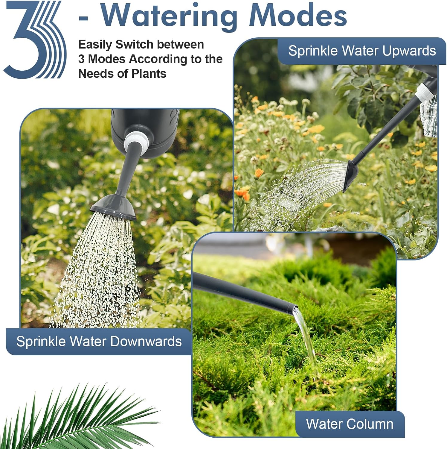 2 Gallon Watering Can, Outdoor Watering Can, Long Spout Large Water Can | Plant Water Can, Removable Long Spout