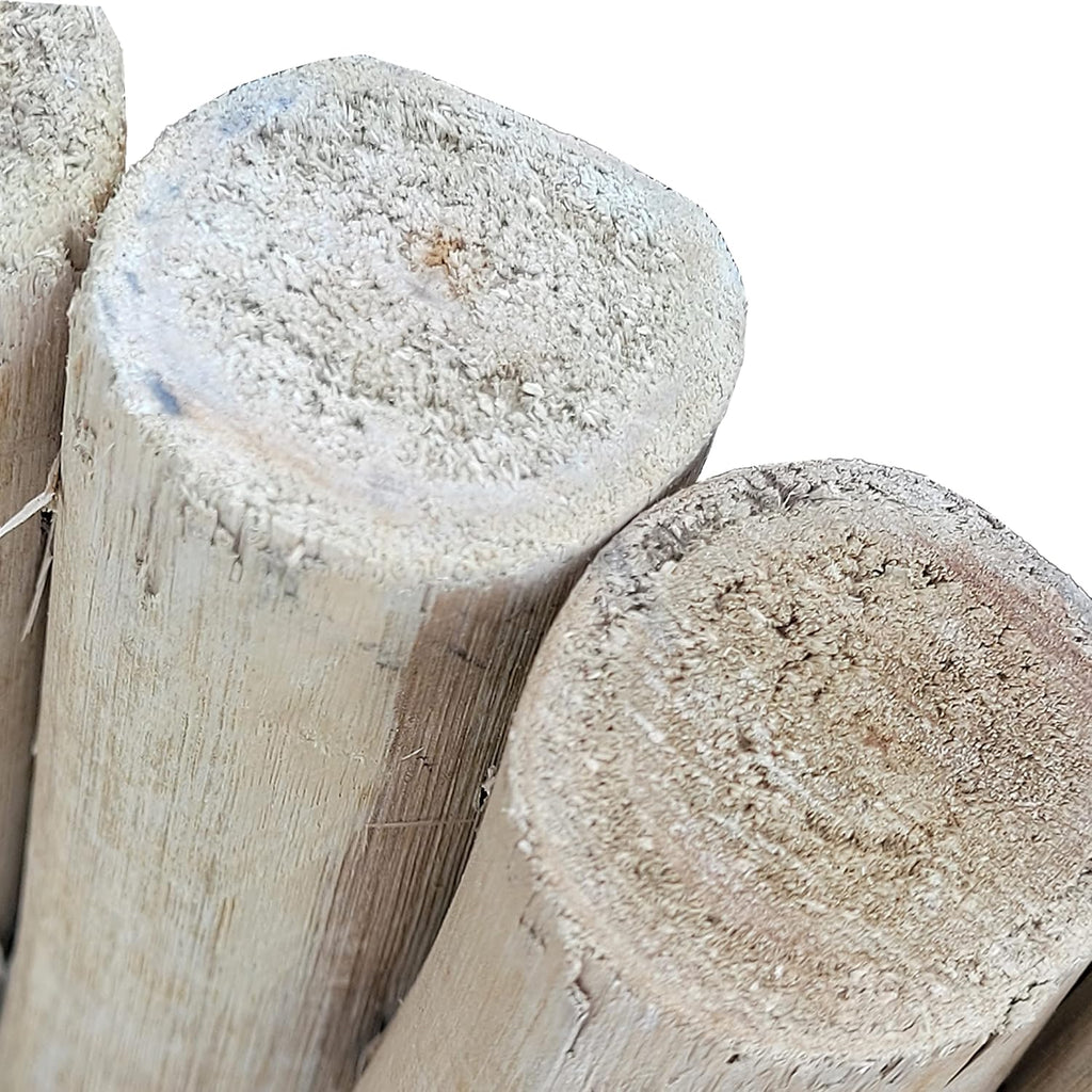 FOREVER BAMBOO Natural Eucalyptus Wood Solid Log for Garden Edging Lawn Landscape Fence Borders 72 in L x 6 in H x 1.25