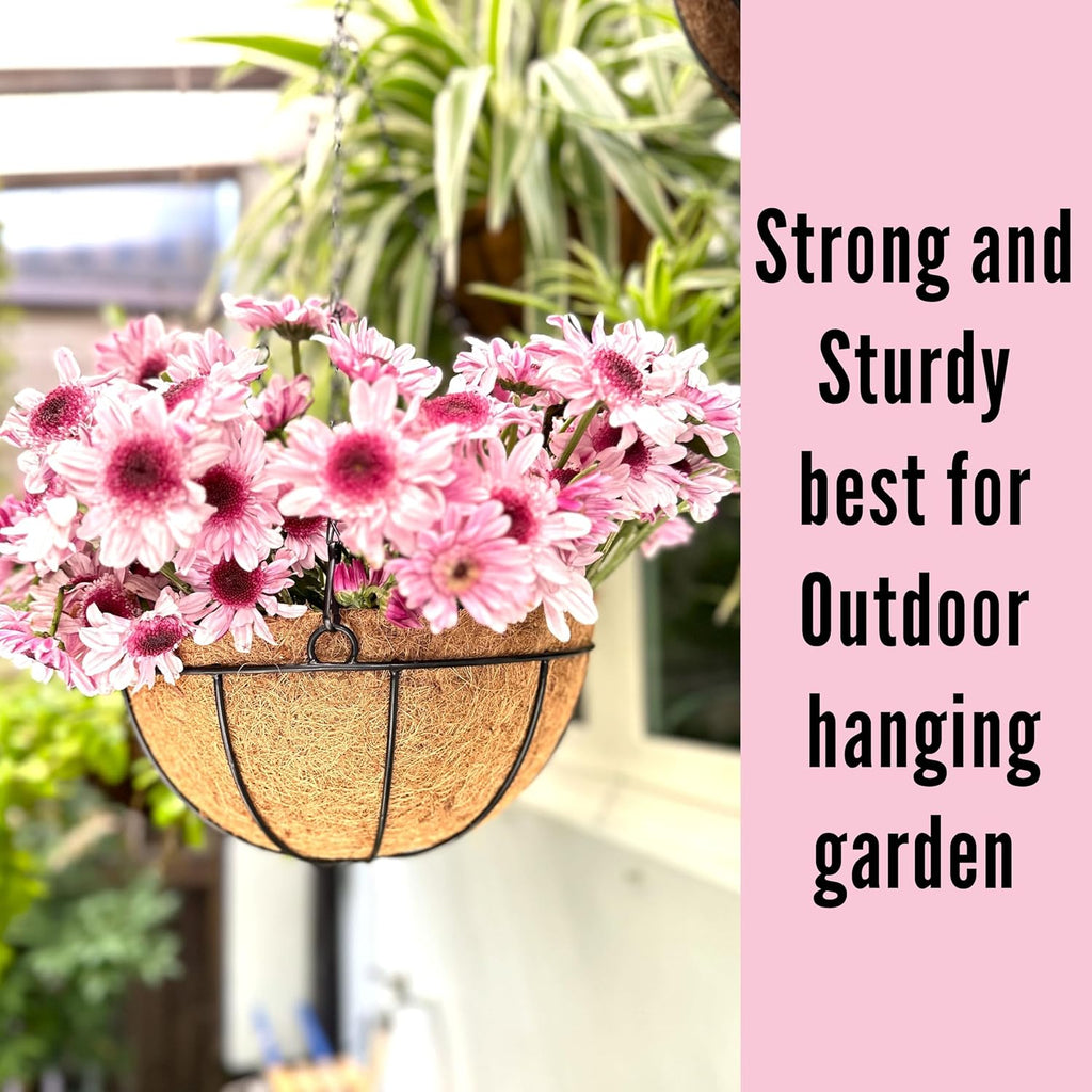 LaLaGreen Hanging Planters with Coco Liners (12 Inch, 3 Pack) Hanging Baskets for Plant Outdoor, Hanging Plant Pot