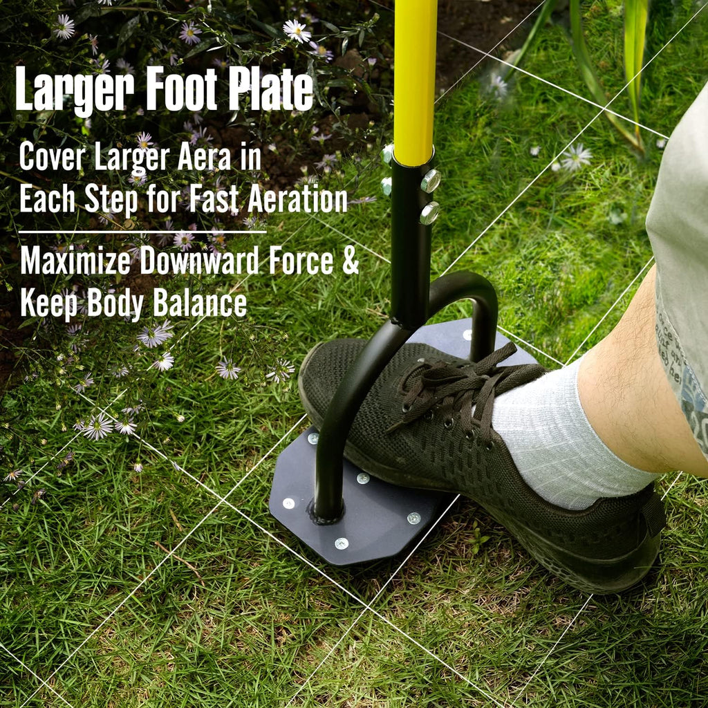 Lawn Aerator Tool, Updated 36" Spike Aerator Lawn Tool with Longer Spikes, Pre-Assembled Manual Grass Aerator for Lawn