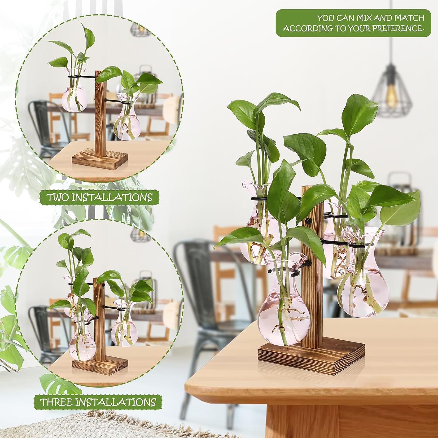 Plants Propagation Stations Bulb Glass Propagation Birthday Gift for Women | Garden Plant Lovers - 4 Bulb