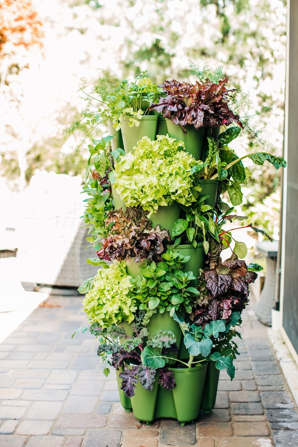 Patented Large 5 Tier Vertical Garden Planter with Patented Internal Watering System Great for Growing a Variety of