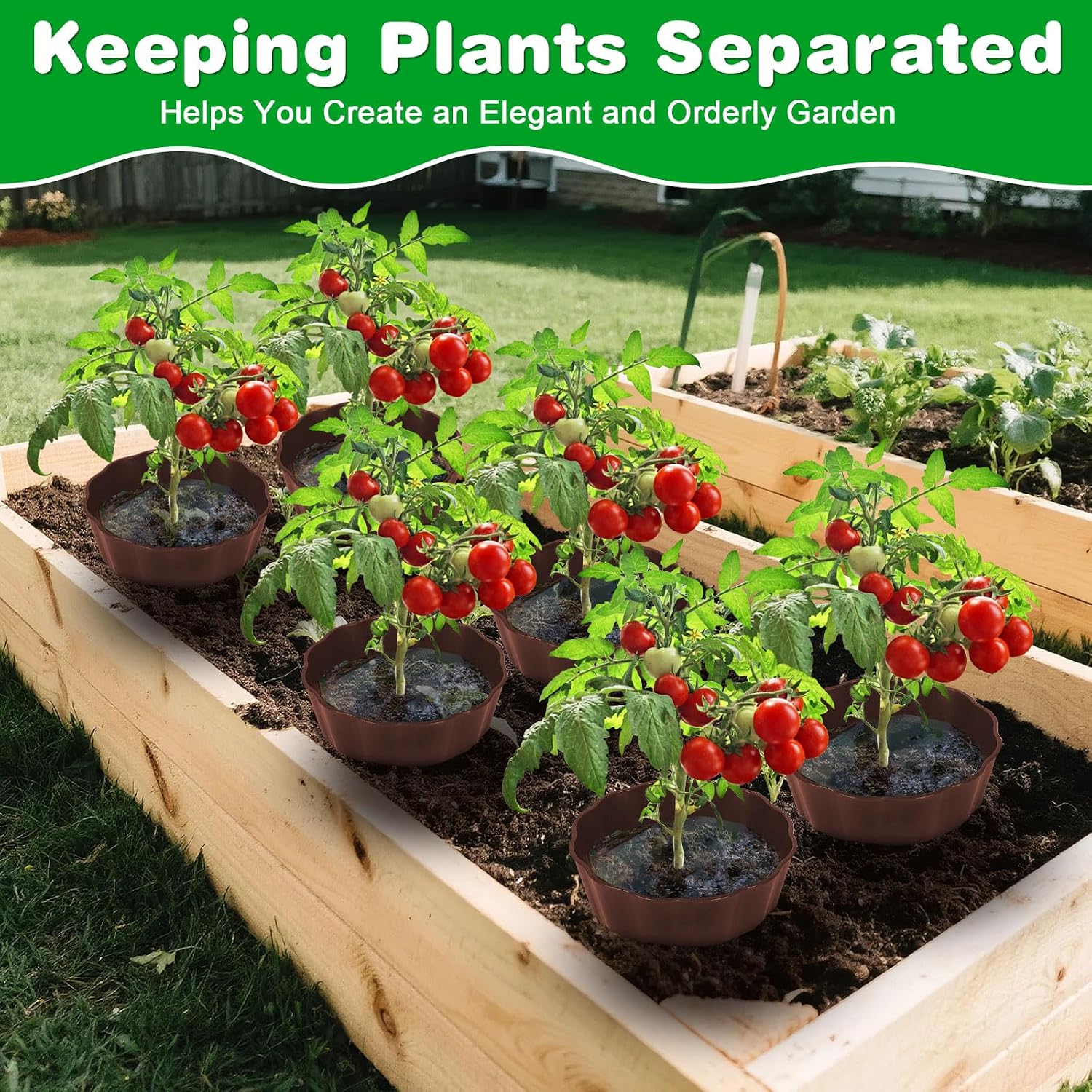 3 Pack of 12 Inch Planting Grow Rings, Planting Protective Round Garden Edging, Keeping Plants Separated, Weed Control