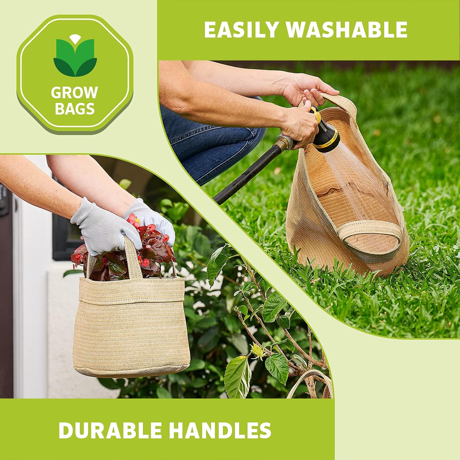 Coolaroo 2-Pack 10 Gallon Heavy Duty Plant Tomato Potato and Other Vegetables and Fruits Breathable Fabric Grow Planter