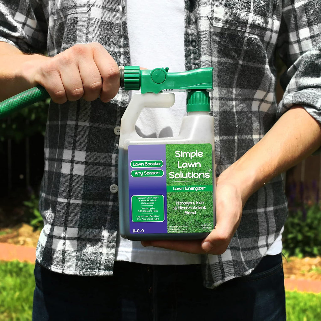 Commercial Grade Lawn Fertilizer with Iron- Liquid Fertilizer Spray- Nitrogen and Iron for Deeper Green Turf- Any Grass