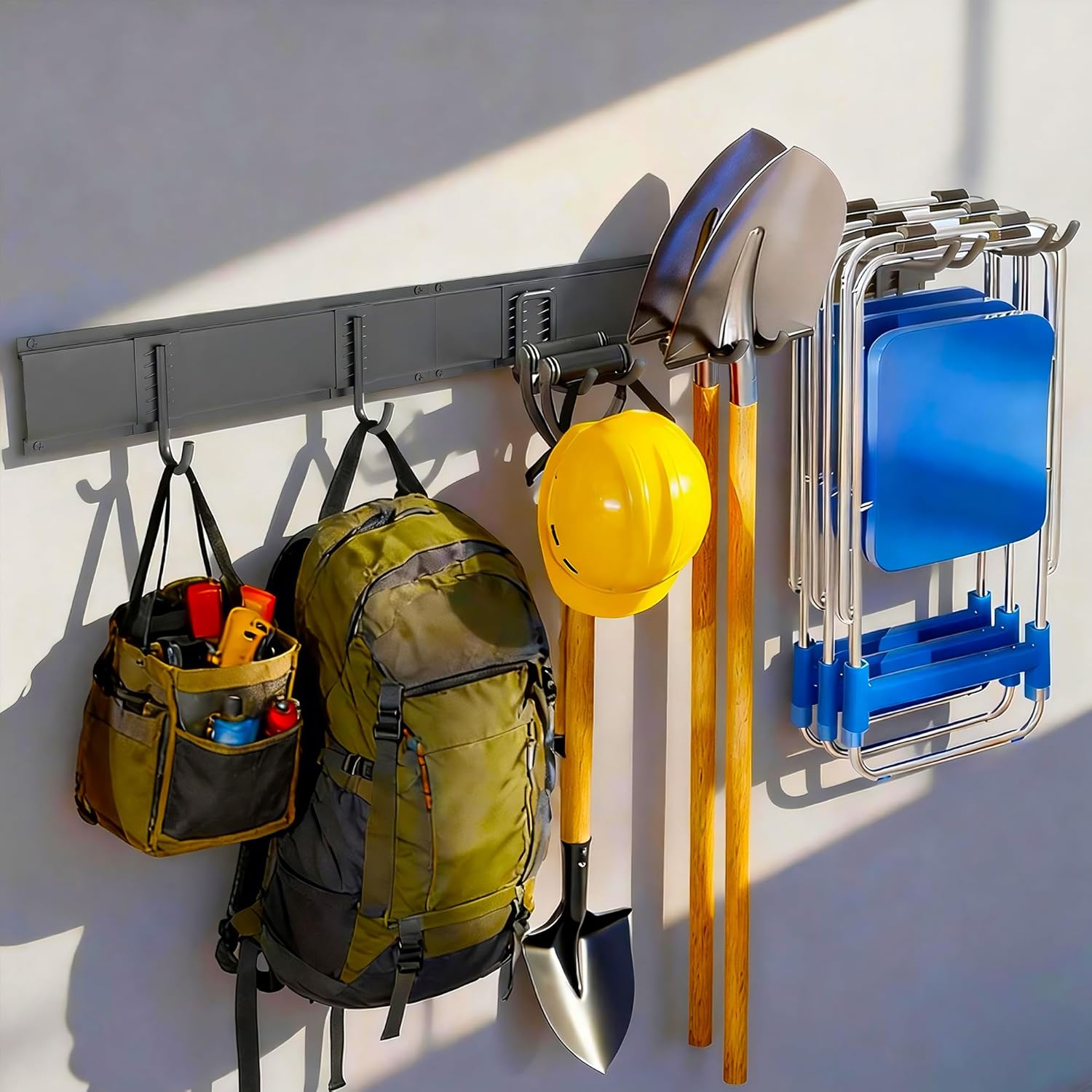 Garden Tool Organizer, 48 Inch Garage Tool Organizer Wall Mount | Heavy Duty Steel Wall Holders for Tools, 400lb Weight