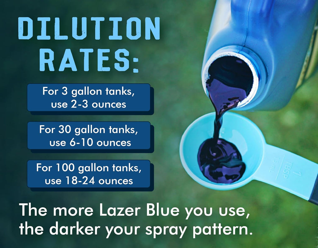 Liquid Harvest Lazer Blue - 32 Ounces - Concentrated Spray Pattern Indicator - Perfect Weed/ Fertilizer Marking Dye