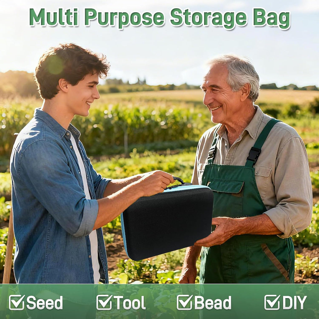 Seed Storage Organizer, 140 Slots Seed Storage Box with 20 Envelopes | Waterproof EVA Seed Storage with 20