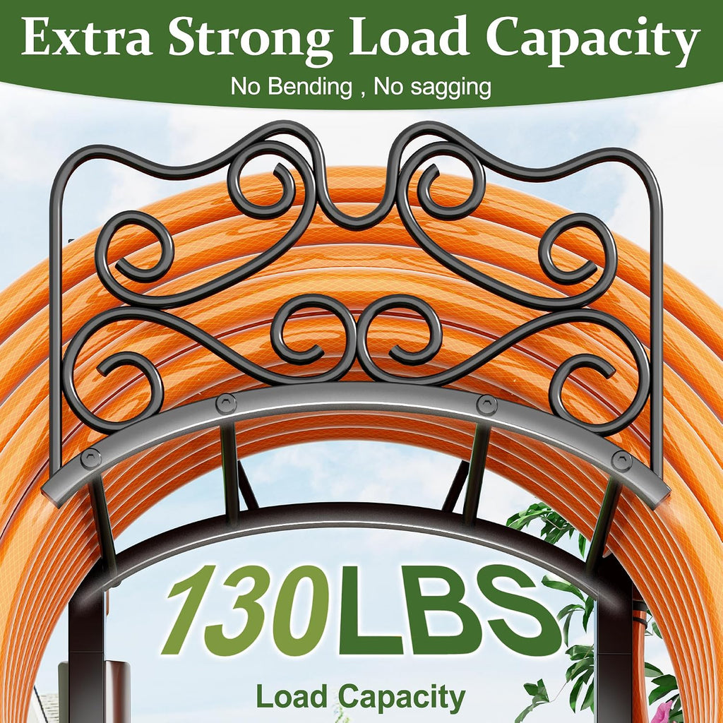 Garden Hose Holder Water Freestanding Heavy Duty Water Hose Holder for Outside with 4 Spikes