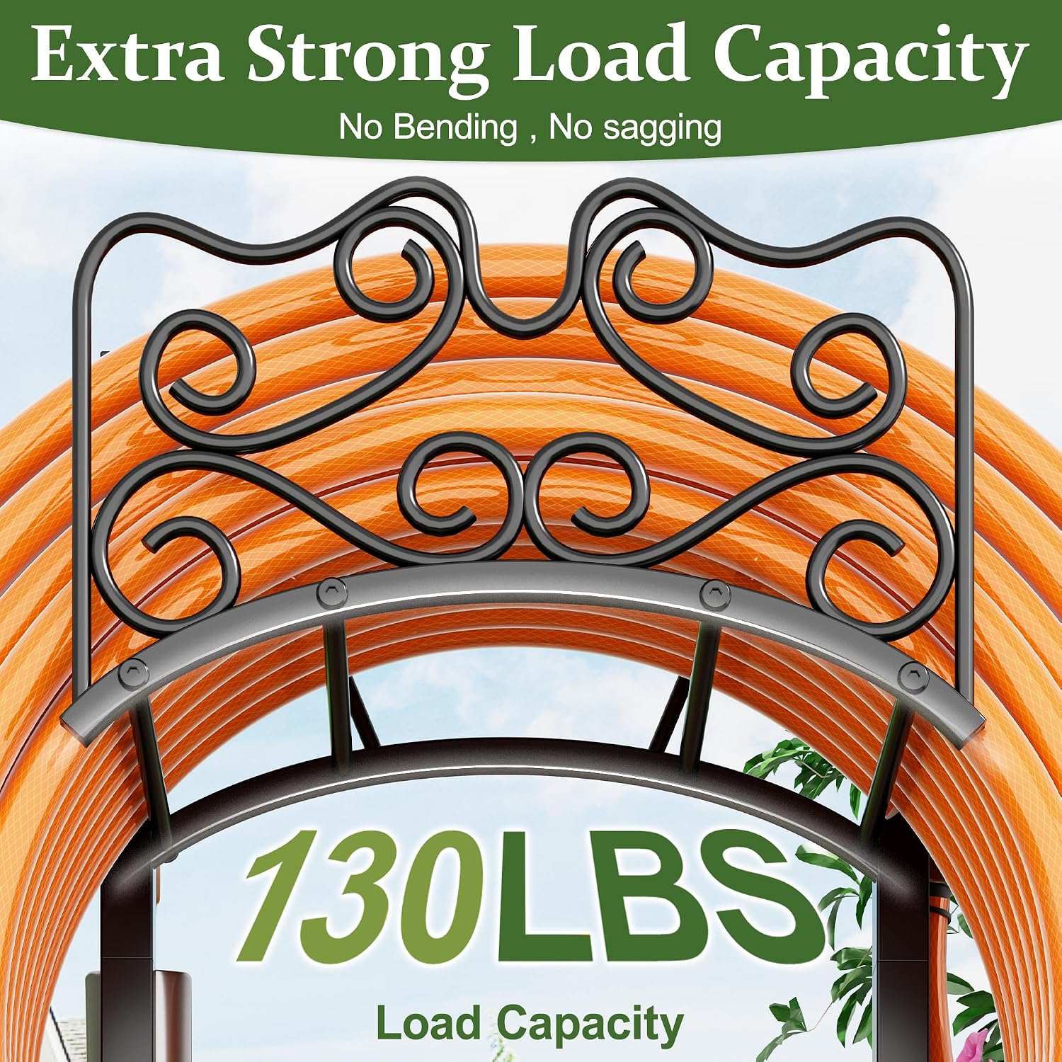 Garden Hose Holder Water Freestanding Heavy Duty Water Hose Holder for Outside with 4 Spikes
