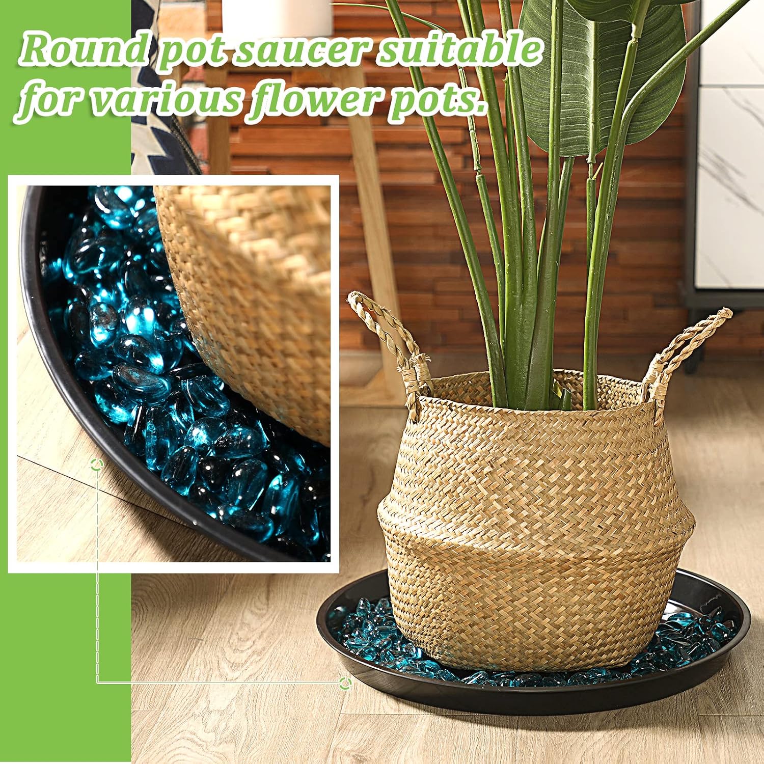 Eccliy 12 Pcs Plastic Plant Saucers Round Plant Tray Large Flower Pot Heavy Duty Planter Water Trays Thick Planter Drip