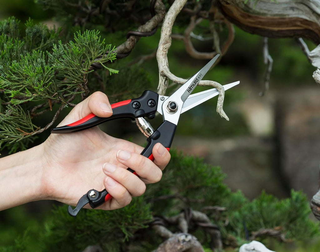 Kimura® 8" Pro Pruning Scissors, Premium Japanese SK5 Hi-Carbon Steel Blades, Non-Slip Vinyl Coated Handles