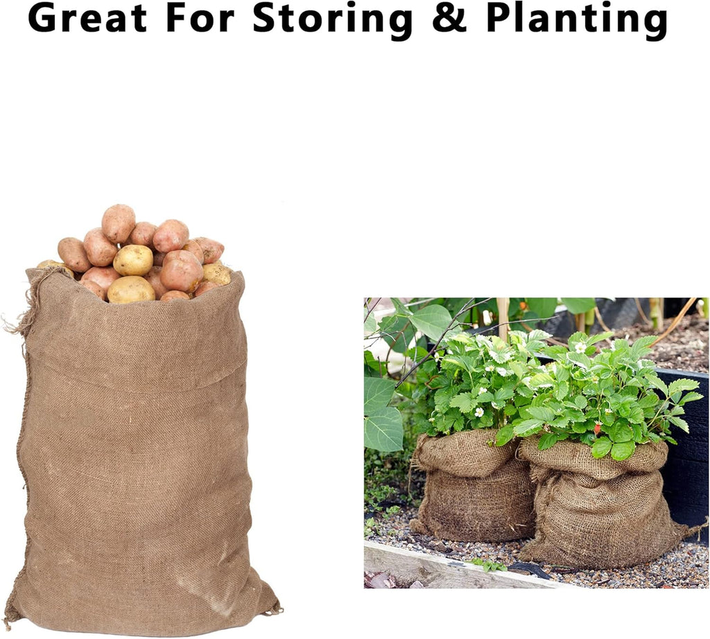 8 Pack Burlap Potato Sack Race Bags, 24"x40" Outdoor Lawn Games for Kids & Adults, Outside Yard Games for Birthday