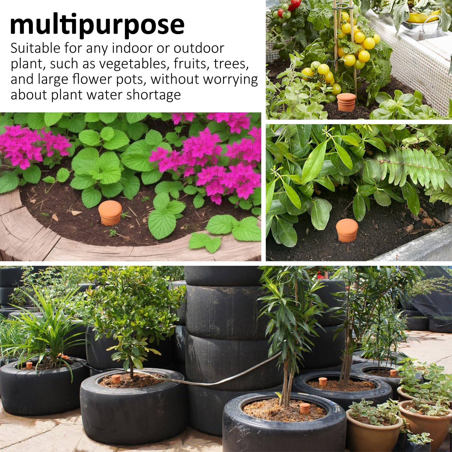 Large 3.3L Terracotta Watering Pots Ollas Self Watering Planter Watering System 10inch-Simple Irrigation Peripheral