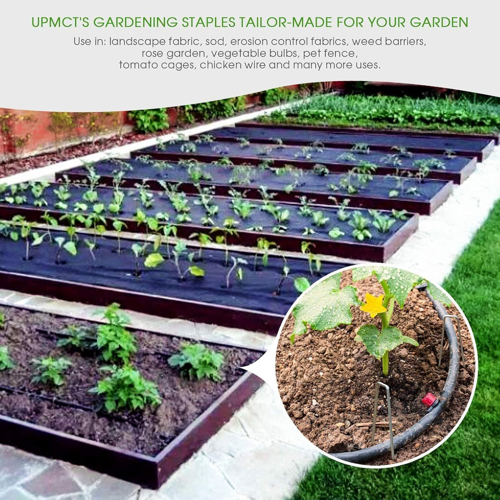 12 Inch Galvanized Garden Landscape Staples Stakes, 25 50 100 PCS Anti-Rust Garden Staples Tent Ground Stakes U-Shaped