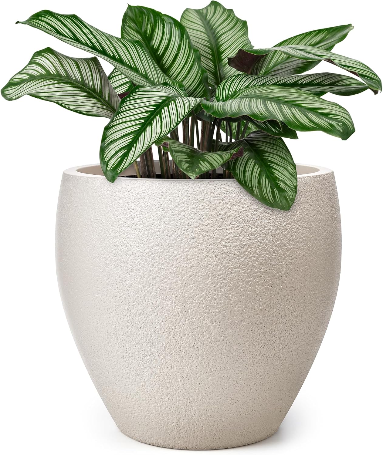 14.5 Inch Large Plastic Flower Pot with Drainage for Plants | Heavy-duty floor planter with a removable rubber plug