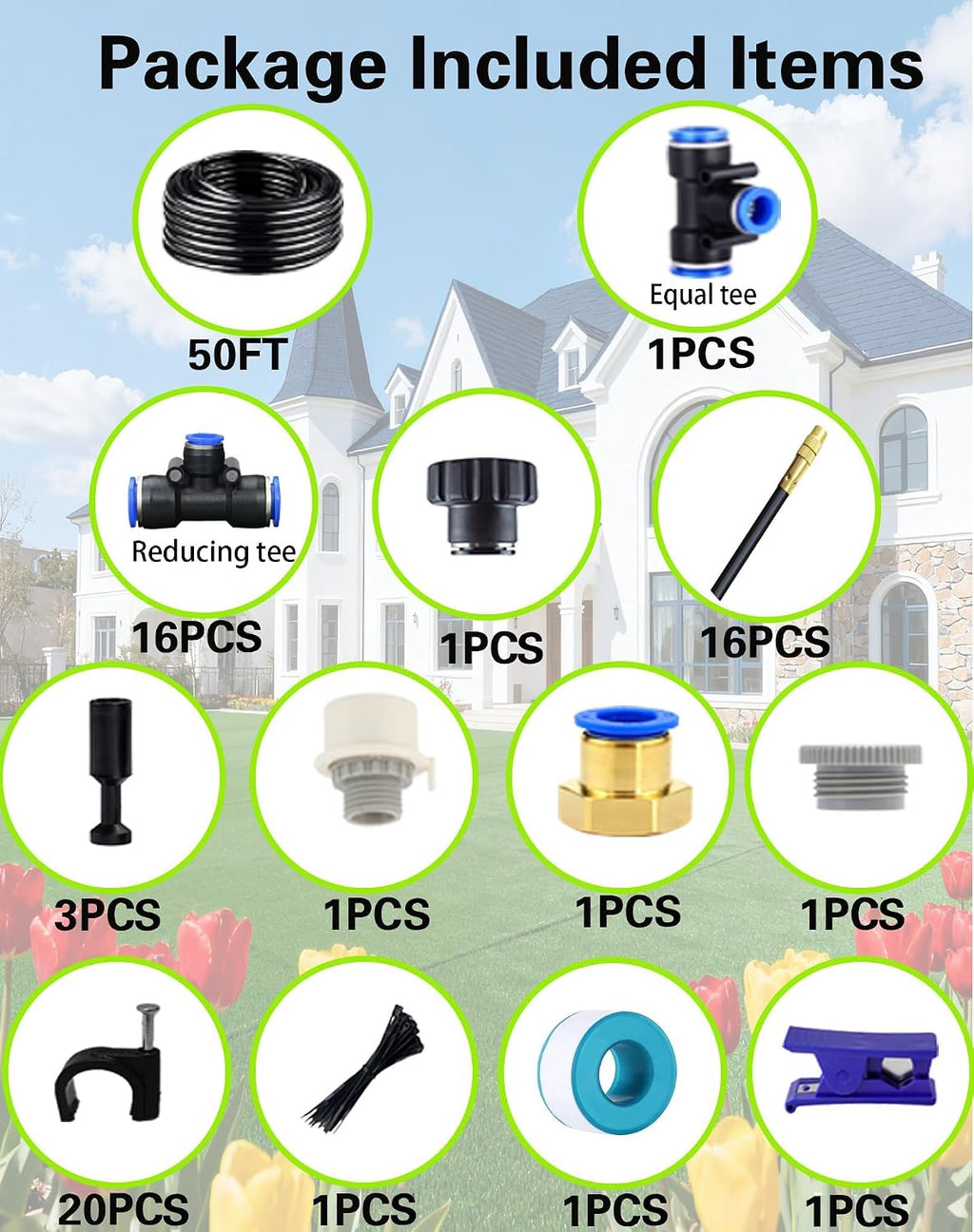 360° Adjustable Drip Irrigation System – Garden Watering Sprinkler System | 12mm Large-Diameter Tubing, Automatic