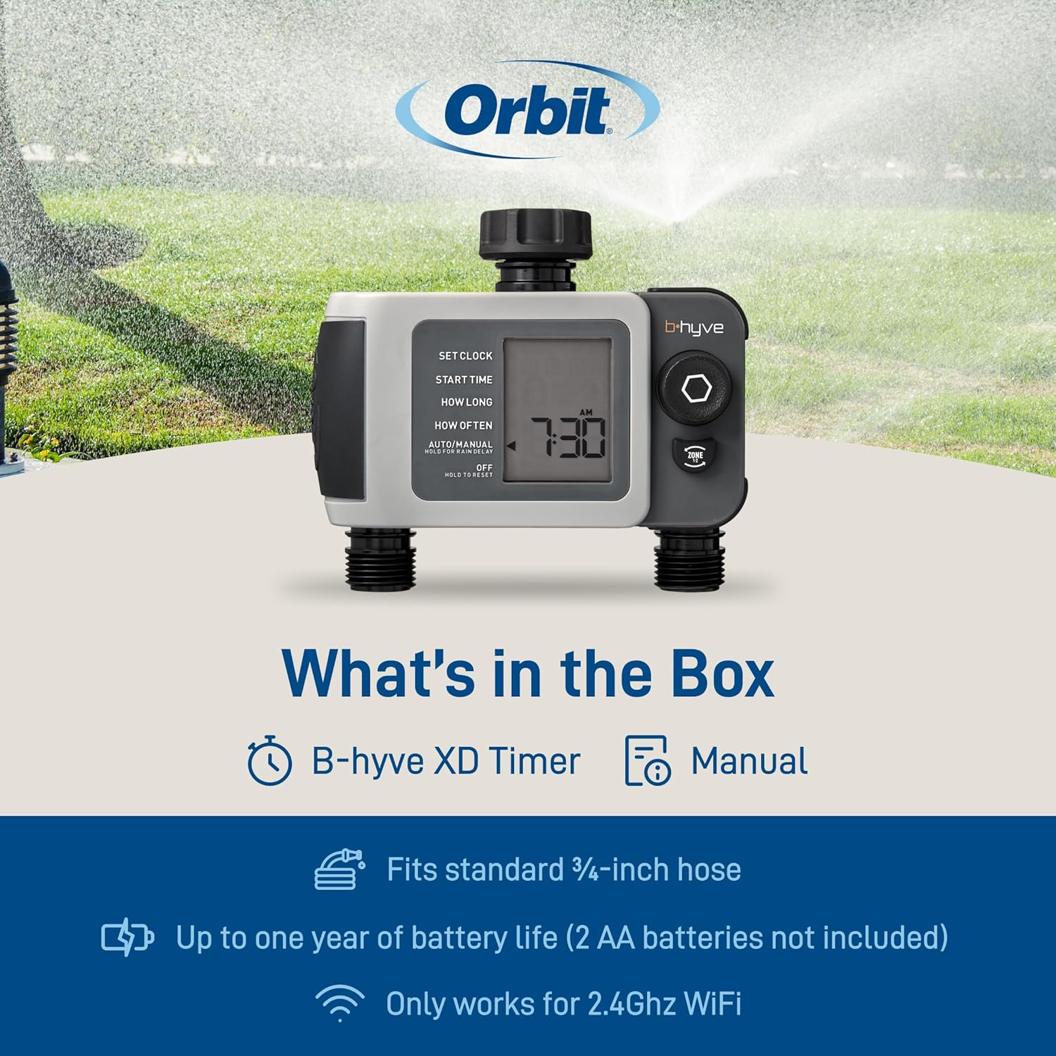 Orbit B-hyve XD 2-Port Smart Hose Watering Timer - Features Dual Outlet Irrigation Control - App Controlled Watering