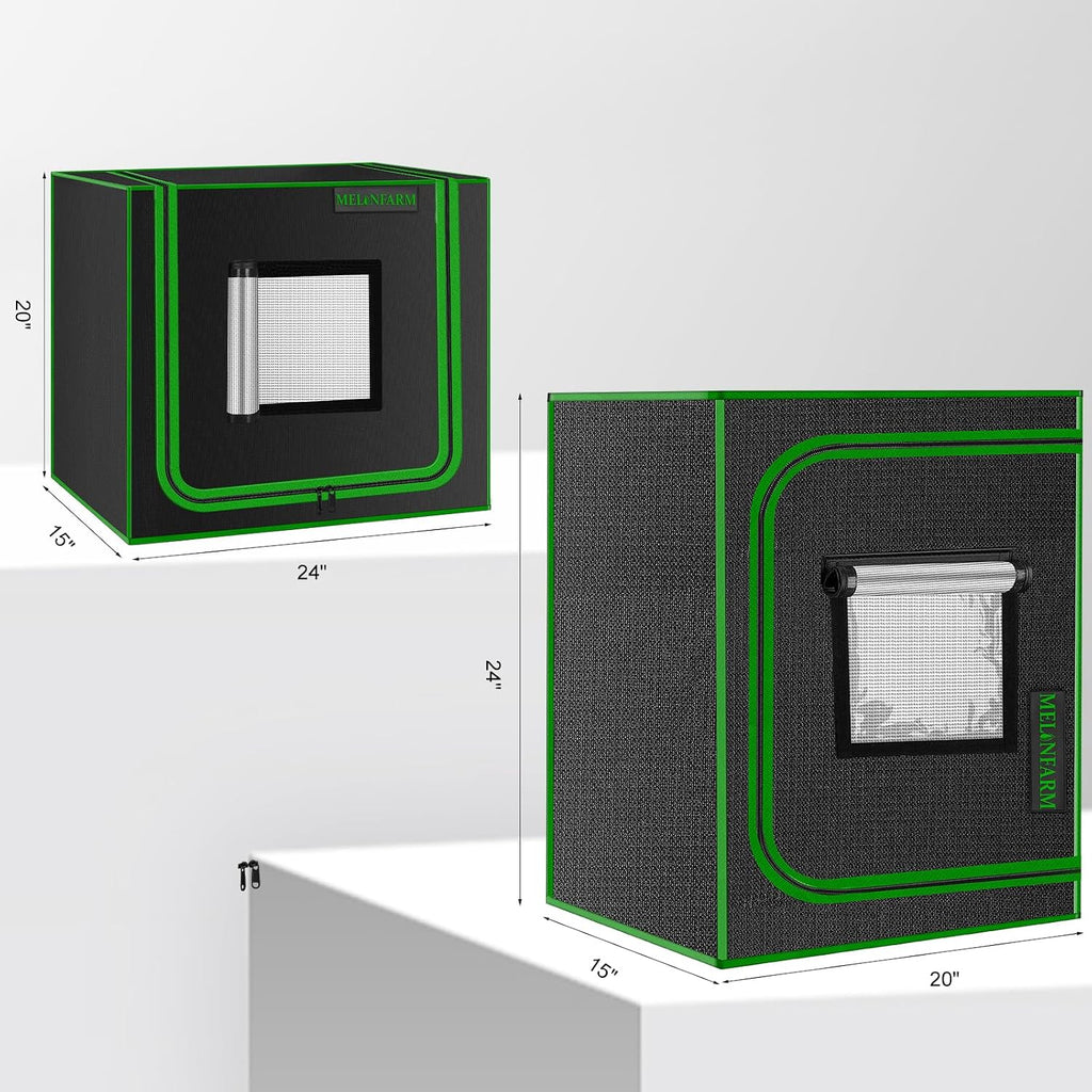 Small Grow Tent for Aerogarden，24”x16”x24” ，Hydroponics Growing System ，Highly Reflective 600D Diamond Mylar Canvas