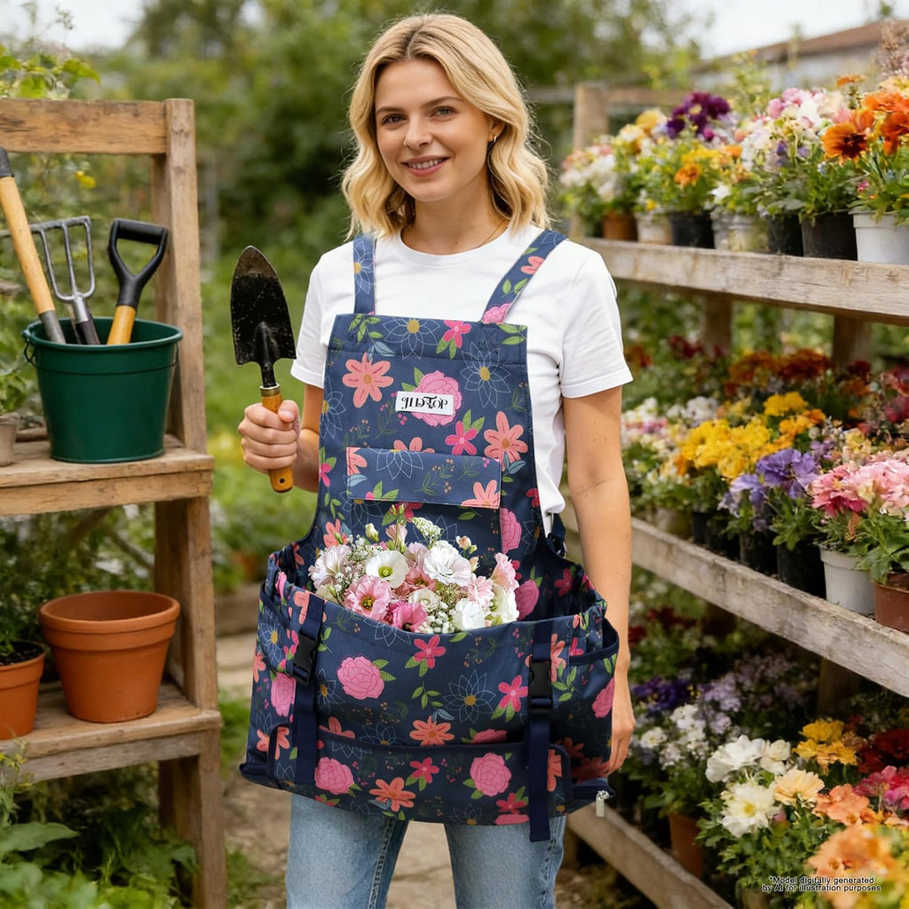 Garden Harvest Apron for Women, Fruit Picking Apron with Quick Release Bottom