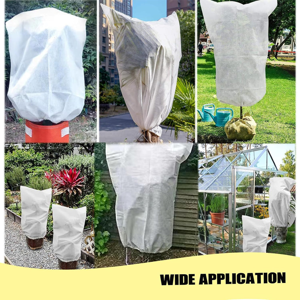 2-Pack Plant Cover Freeze Protection 78.7"x94.5'' White Tree Cover Bags with Zipper Drawstring Winter Outdoor Plant