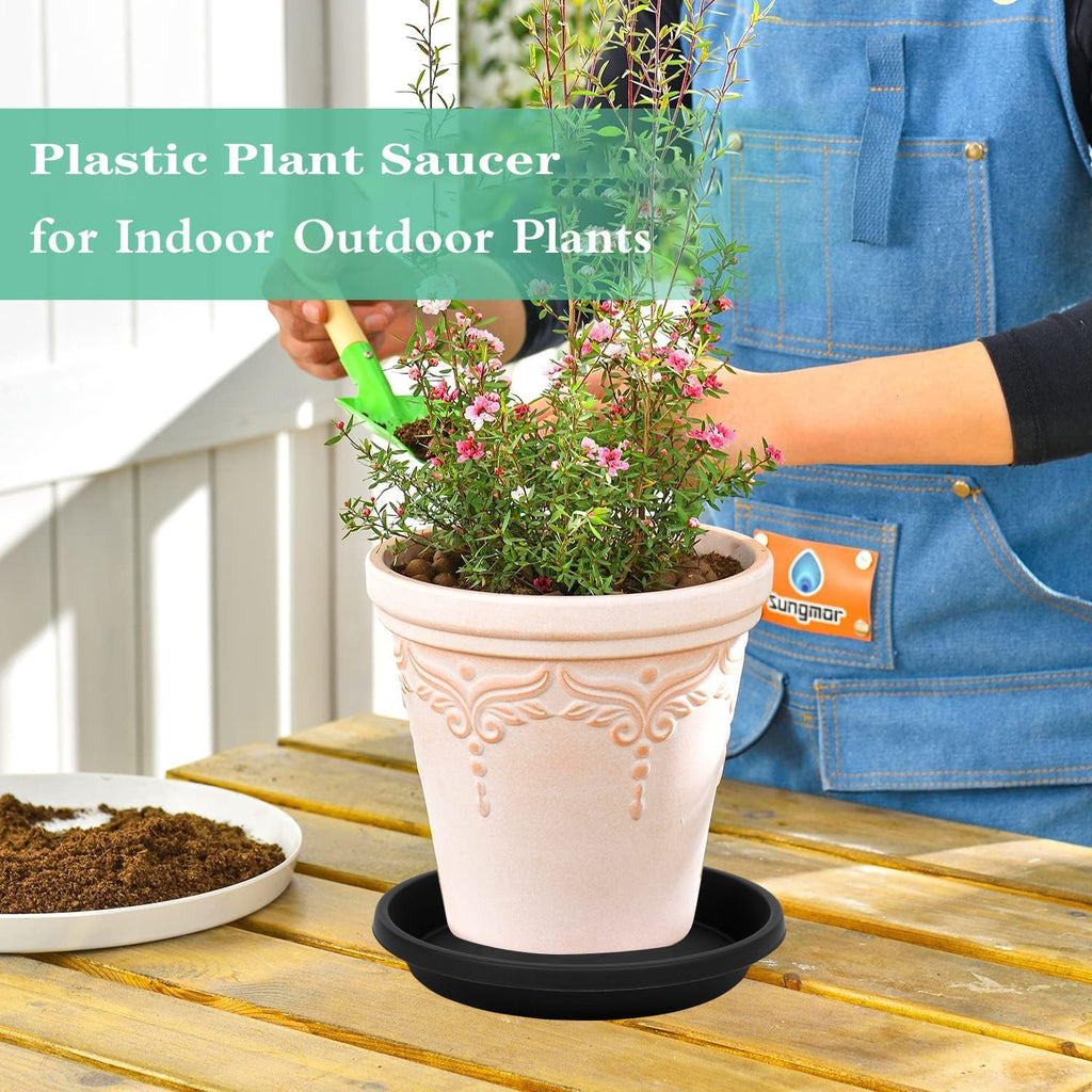 NIMYAU 2 Pack Plant Saucer 16 Inch, Durable Large Deep Plant Trays for Pots, Plant Drip Trays, Plant Water Catcher Tray