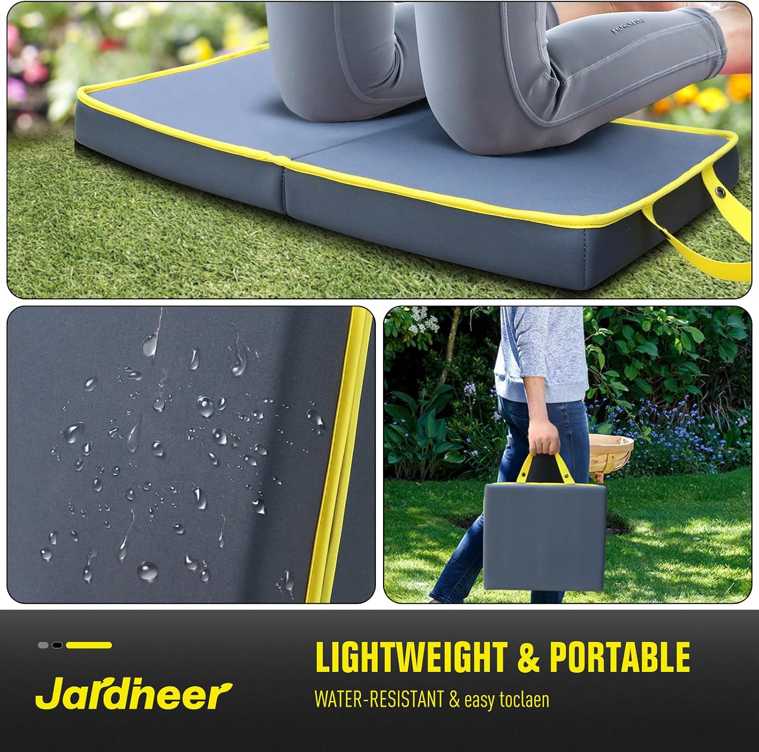 Kneeling Pad for Gardening & Extra Thick Knee Pad – Soft Foam Knee Cushion with Waterproof Cover – Large 24x13 Inch