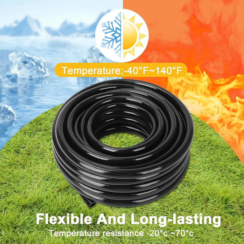 1/2 Inch Irrigation Tubing 50 FT, Drip Mainline for Raised Beds & Gardens | Cut to fit greenhouse rows and lawn edges;