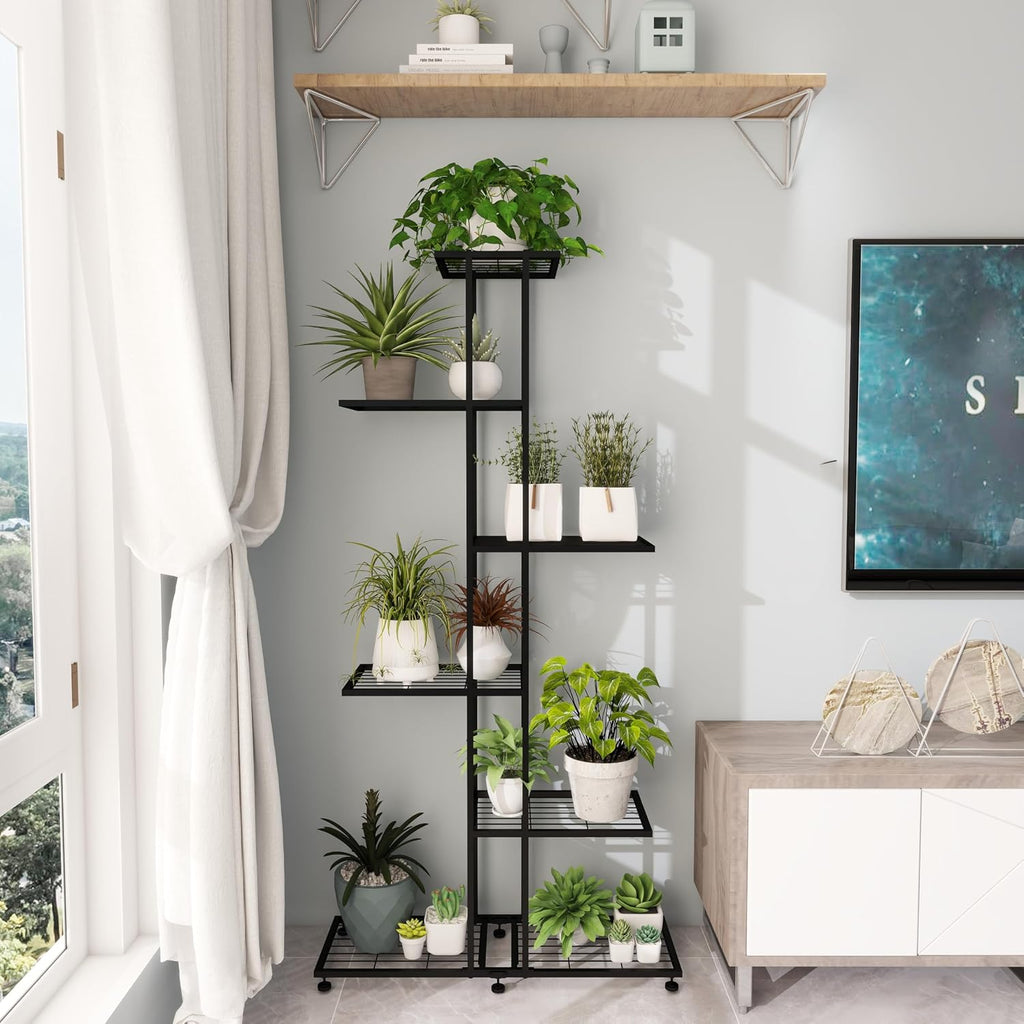 Plant Stand Indoor Outdoor Plant Stands for Patio 6 Tier Tall Plant Stand Metal Flower Shelf Multilayer Flower Holder