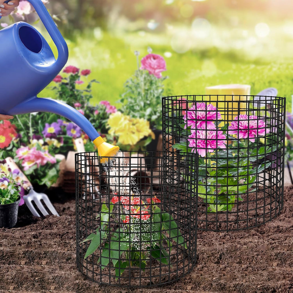 5 Pack Plant Protectors from Animals, 13x12" Plant Cages for Outdoor Plants | Wire Plant Protector, Thick Metal
