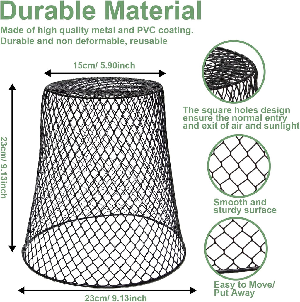 10 Pcs 9.13"×9.13" Chicken Wire Cloche Plant Covers Garden Netting Metal Heavy Duty Plant Protectors from Animals for
