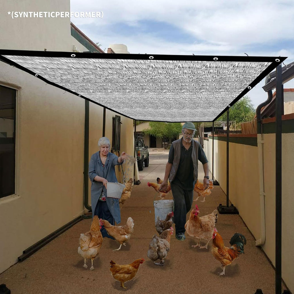 90% Aluminum Shade Cloth for Cars- Reflective Aluminium Shade Netting Sun Shade Cover with Grommets for Cars, Dogs