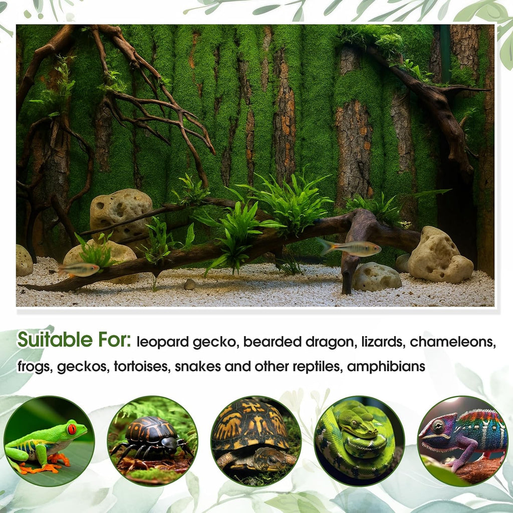 2 Packs Artificial Moss Bark 11.8 x 11.8 inches Tree Plants Bark DIY for Tree Collar Sewer Decoration Water Pipe Pillar