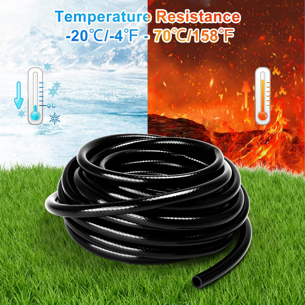 1/2 Inch Irrigation Tubing, 50 ft Polyethylene Irrigation Hose, Thick, Durable, and Flexible Drip Irrigation Tubing