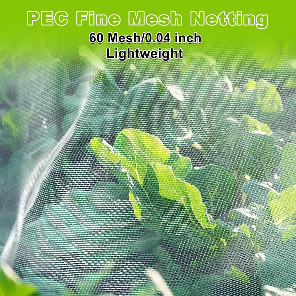 Remiawy Garden Netting, 2 Pack 10 x 33 FT Ultra Fine Garden Mesh Netting for Plants, Gardening Raised Bed Barrier Row
