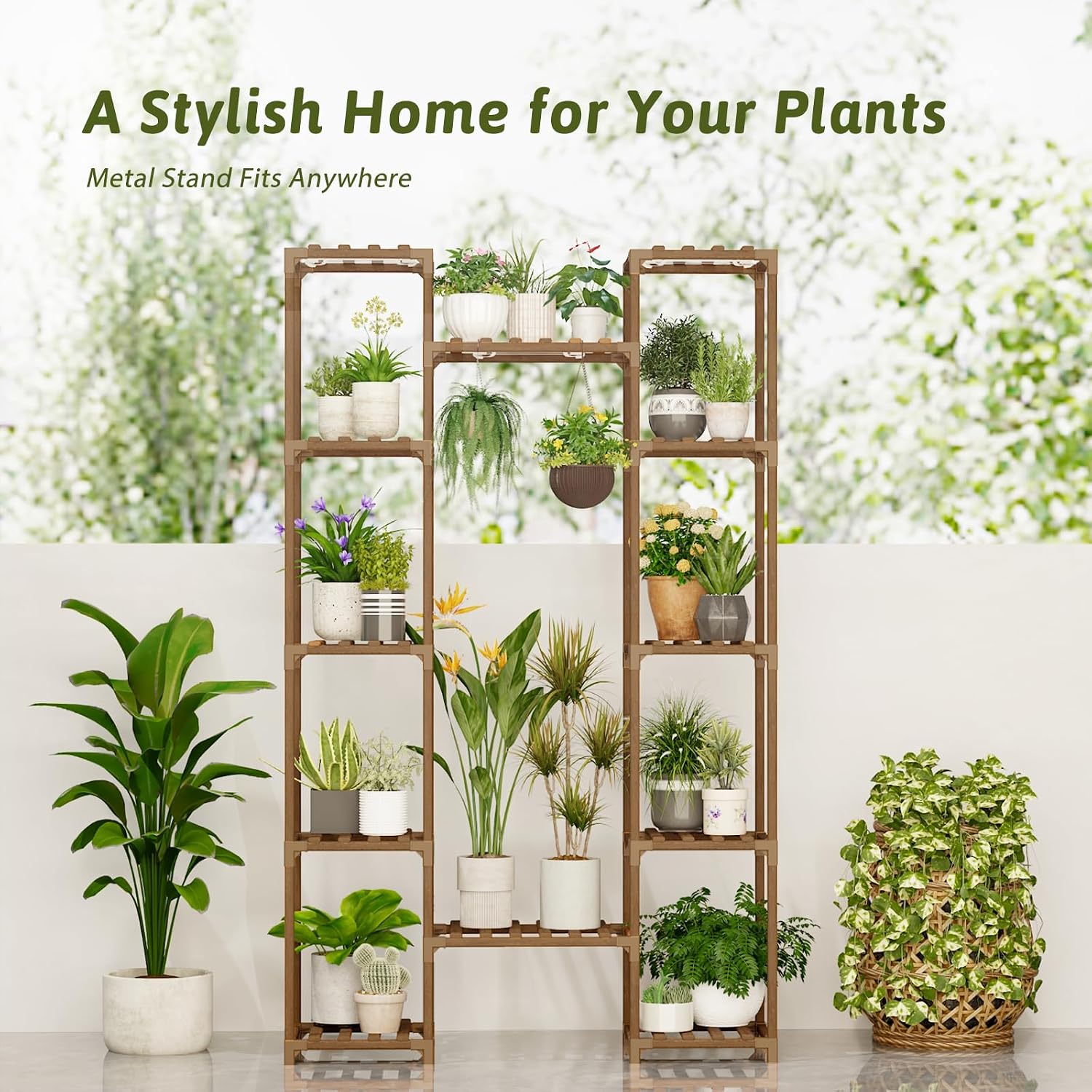 GENTINGBRO Plant Stand Indoor with Grow Lights for Indoor Plants 62.2'' Tall Plant Shelf 12 Tiers Sturdy Plant Rack for