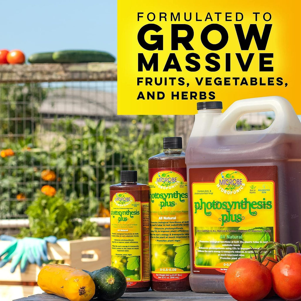 Microbe Life Hydroponics Starter Kit with 4-Ounce Sample Size Bottles of Photosynthesis Plus, Nourish-L, Vegetable and