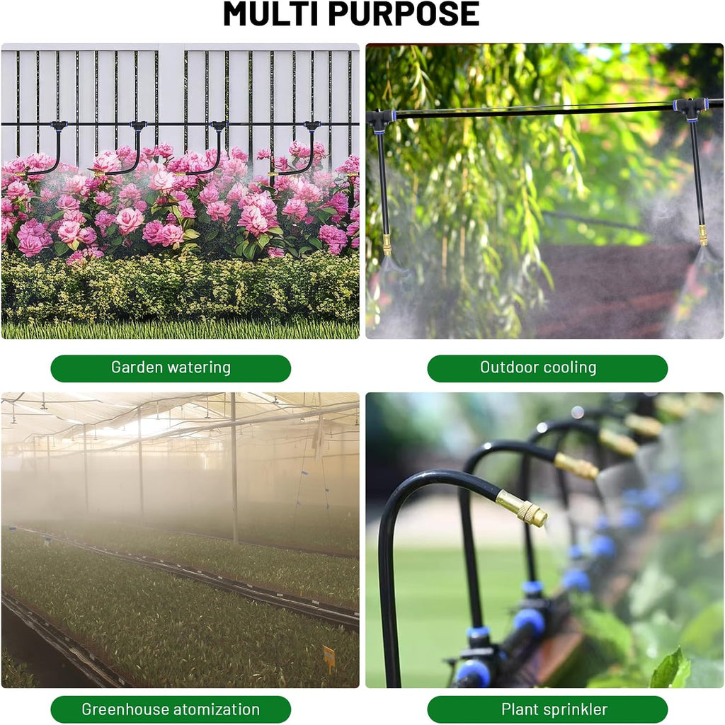 Thiswing 360° Adjustable Drip Irrigation System with 16 Nozzles | 50 FT Automatic Watering System Kit, Raised Bed