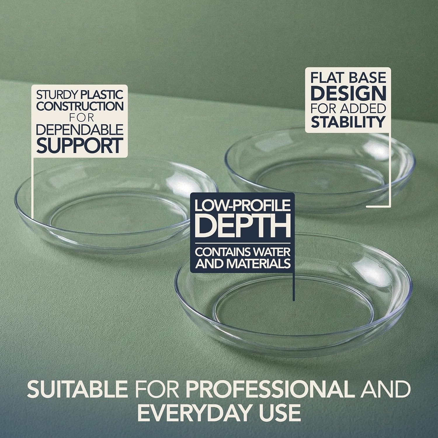 Royal Imports Clear Plant Saucer, Floral Plastic Plates Plant Tray 11" 6pk | Plant Saucers for Indoors Heavy-duty