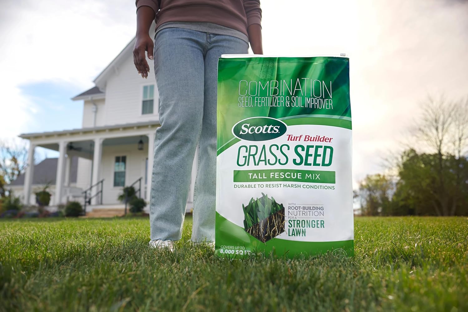Scotts Turf Builder Grass Seed Tall Fescue Mix, 16 lbs. | Durable to Resist Harsh Conditions, Lawn Seed, Grass