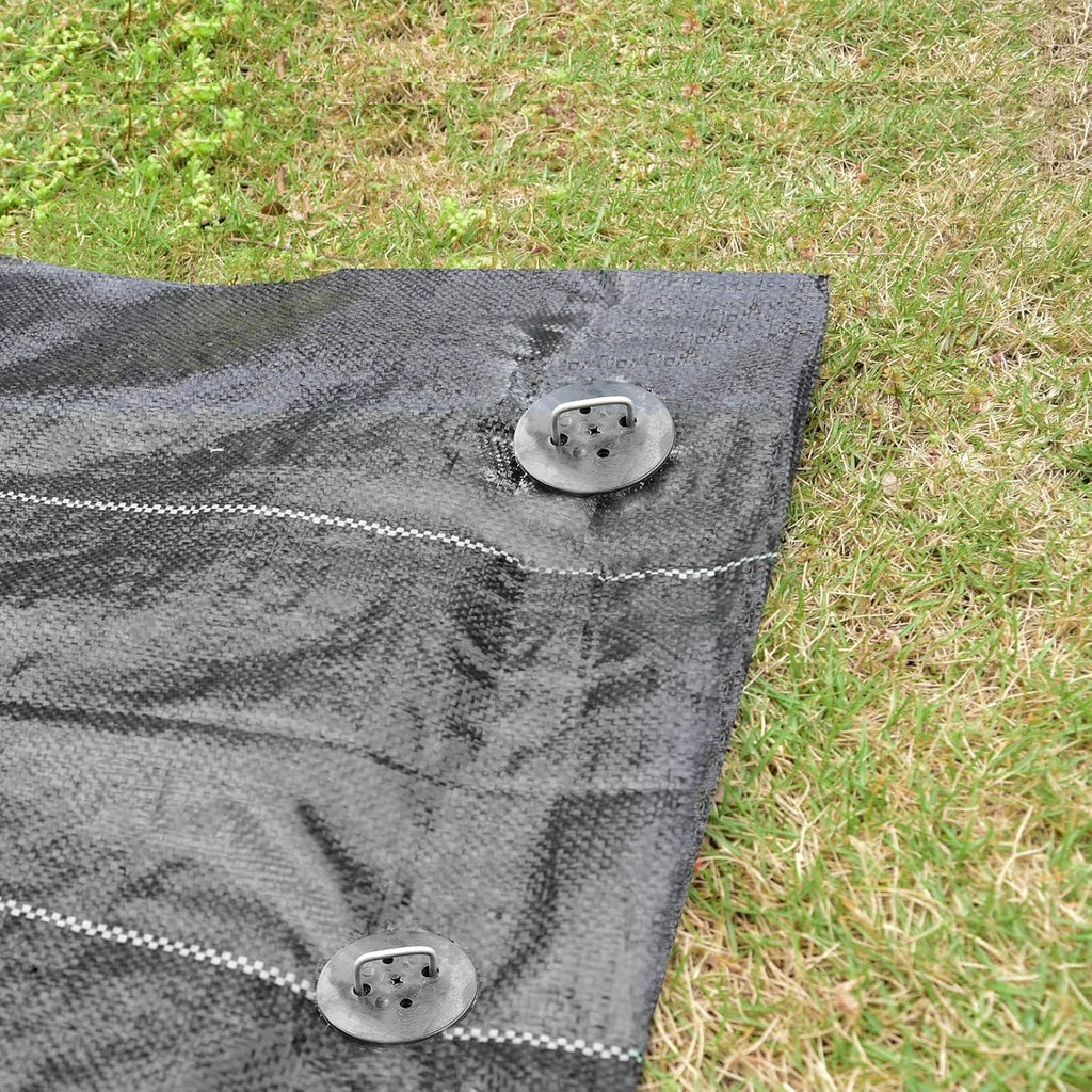 MySit 6 inch Weed Fabric Staples with Gaskets Pick Hook 100 Pack | Landscape Fabric Pins U Shaped Garden Stakes for