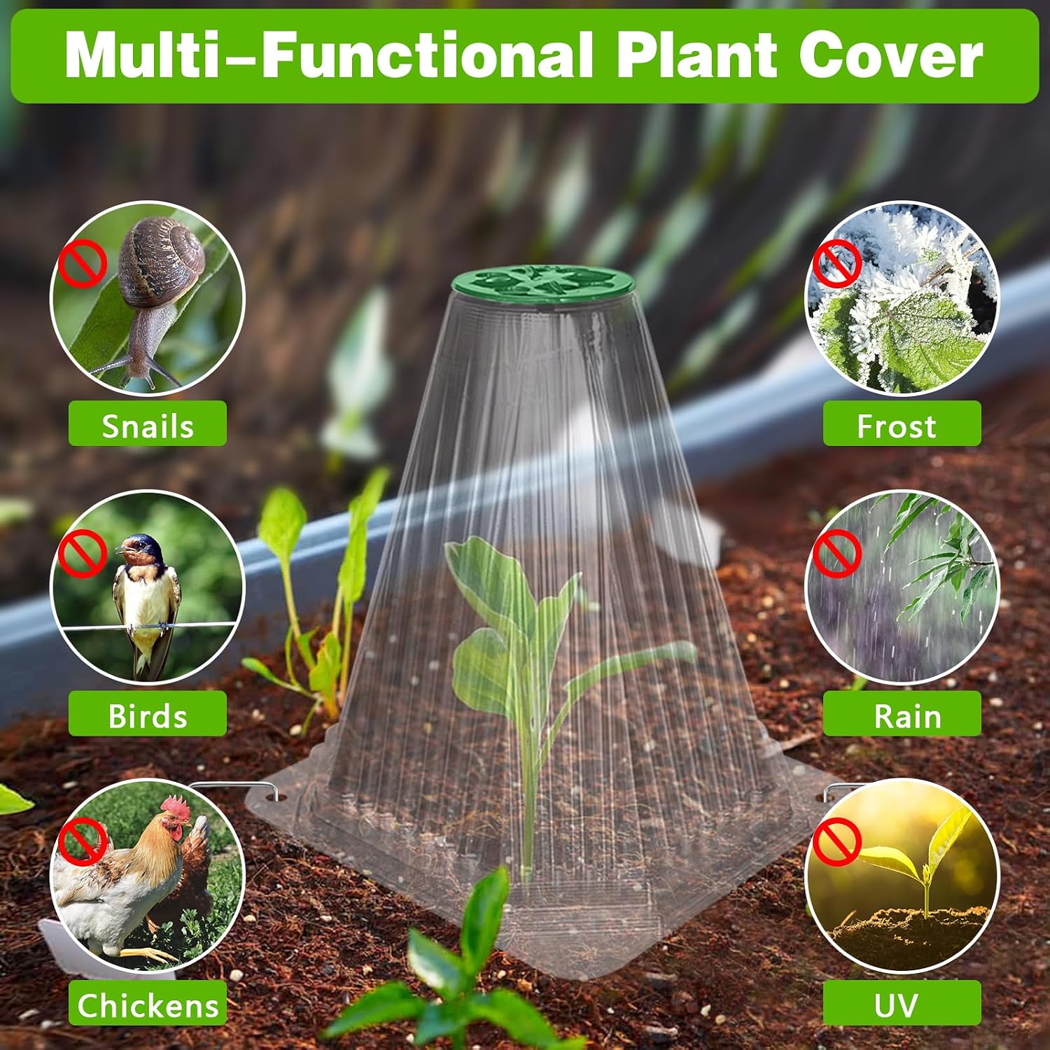 20Pc Reusable Bell-Shaped Plant Covers for Outdoor Gardens, Frost Protection and Animal Defense (Snails, Birds