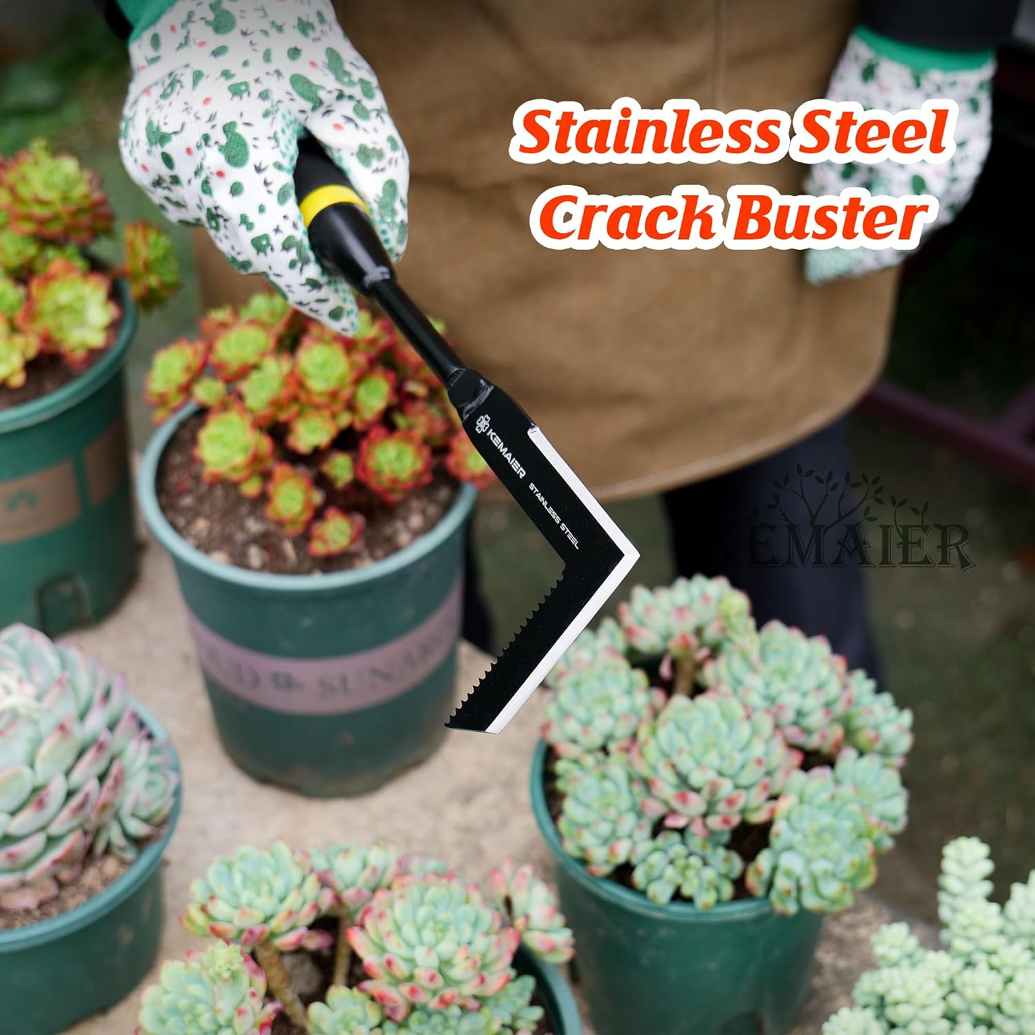 Kemaier 5-Piece Garden Tool Set, Heavy-Duty Stainless Steel Premium Tools | Effortless Digging, Precision Planting