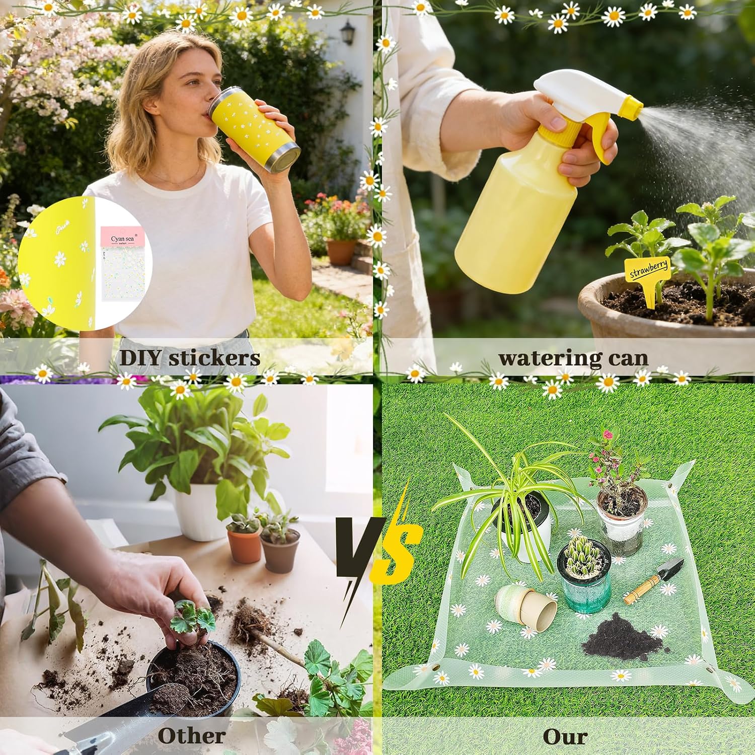 Women Gardening Gifts,19 PCS Daisy Garden Tool Set Kit,Gardening Tools Set | Gardening Gifts for Women Daisy Garden