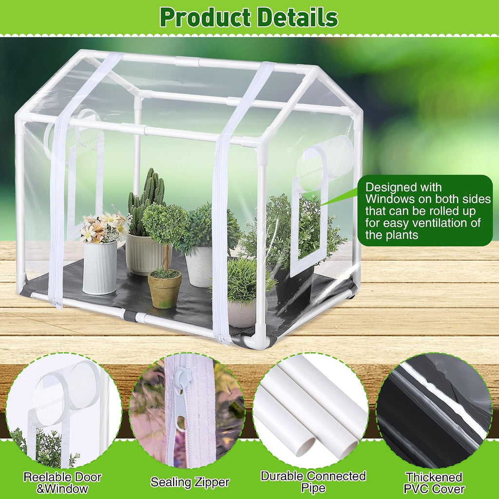 Mini Greenhouse with Potting Mat for Indoor Plant, Portable Greenhouse | Heavy Duty Portable Green House with