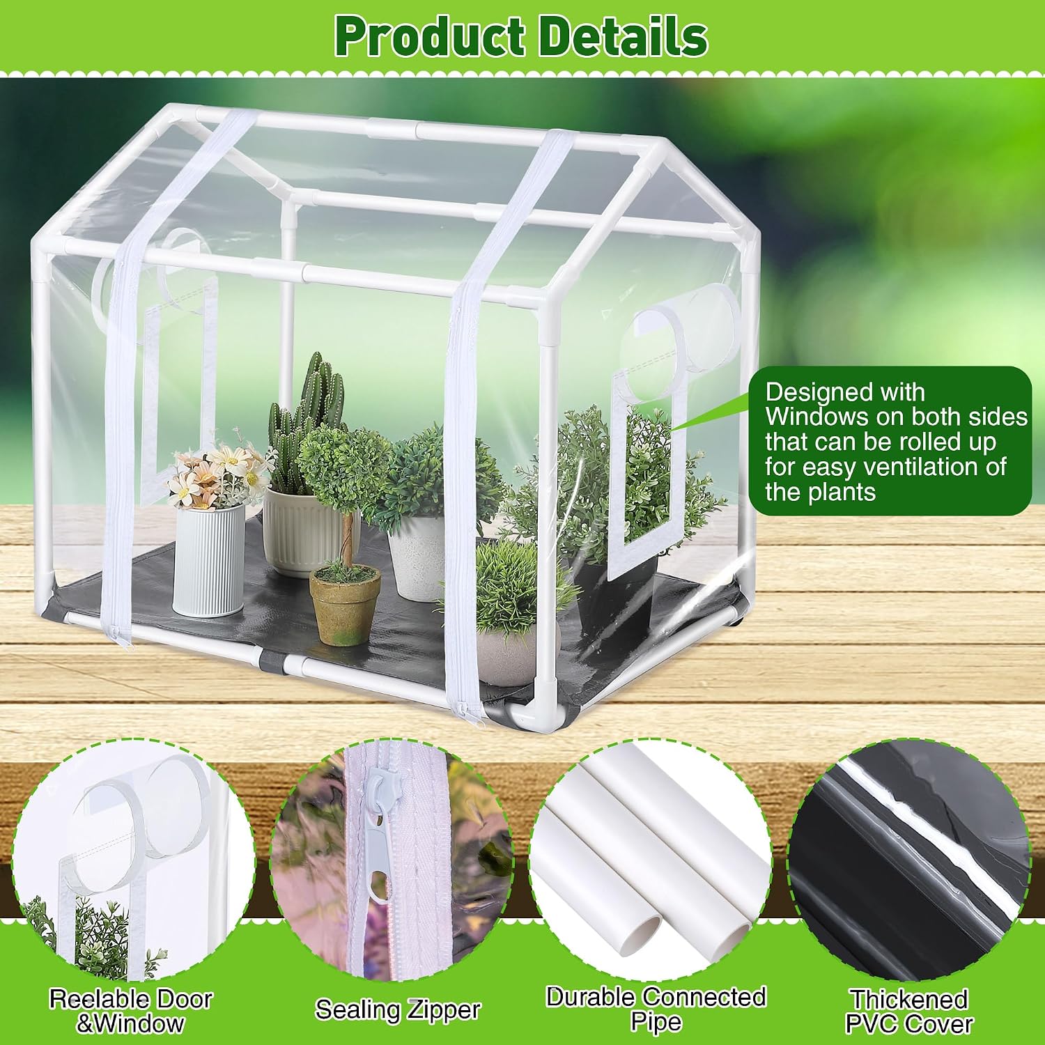 Mini Greenhouse with Potting Mat for Indoor Plant, Portable Greenhouse | Heavy Duty Portable Green House with