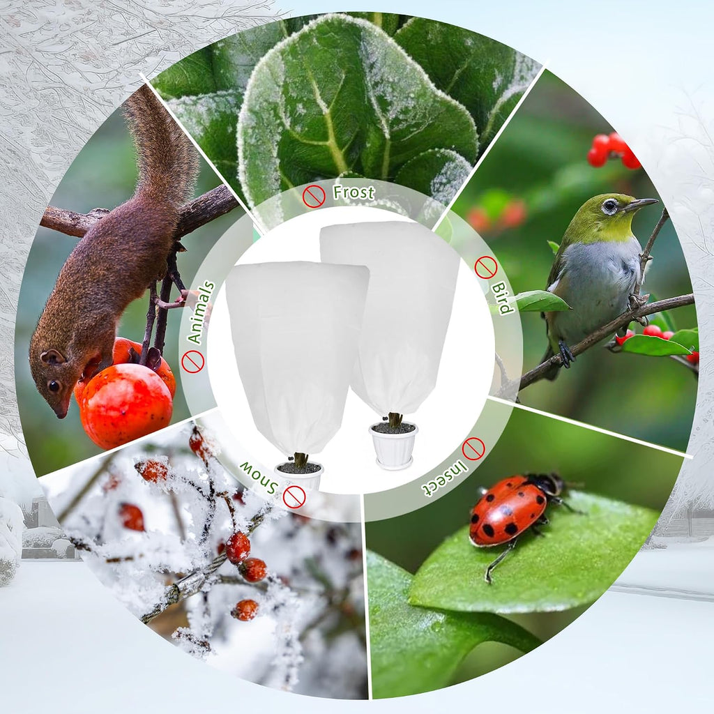 8 Pack Plant Covers Freeze Protection for Winter, 47.2"×31.5" Frost Cloths for Outdoor Plants Cold Weather Blankets