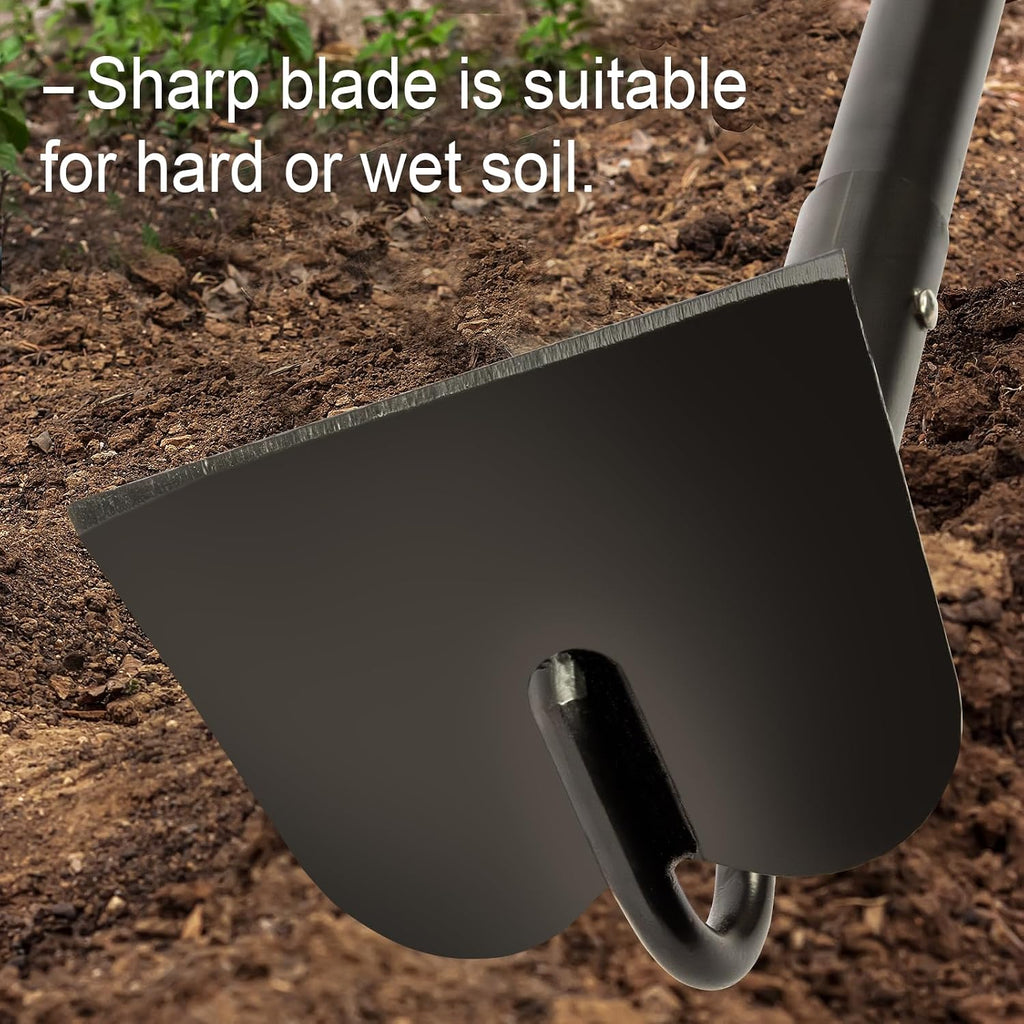 Hoe Garden Tool, Heavy Duty Garden Hoe for Weeding, Metal Garden Hoe with Long Handle, 58 Inches