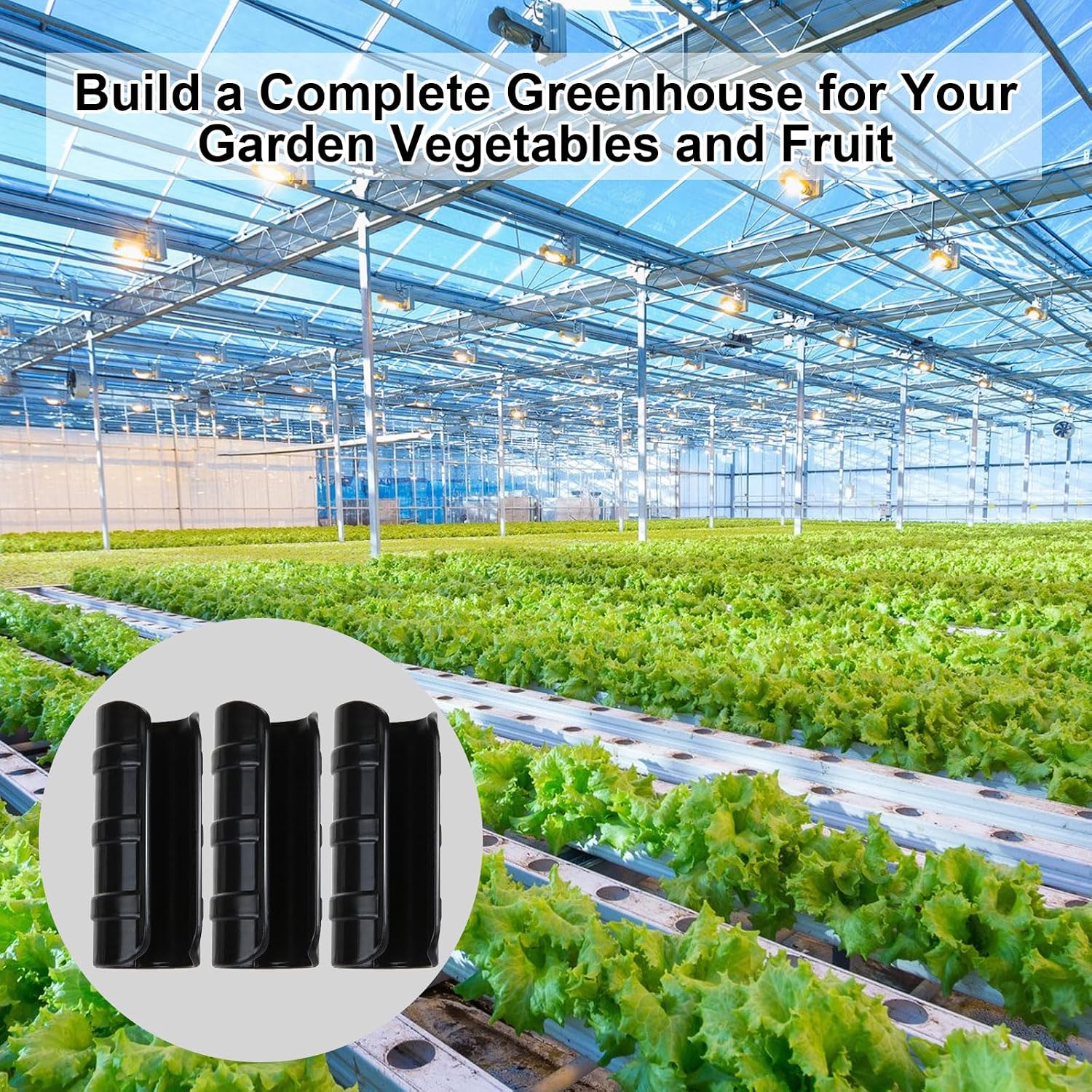 80PCS 1/2 inch PVC Greenhouse Clips Plastic Greenhouse Clamps | Plastic Clamps Garden Buildings Tube Clips for PVC Pipe