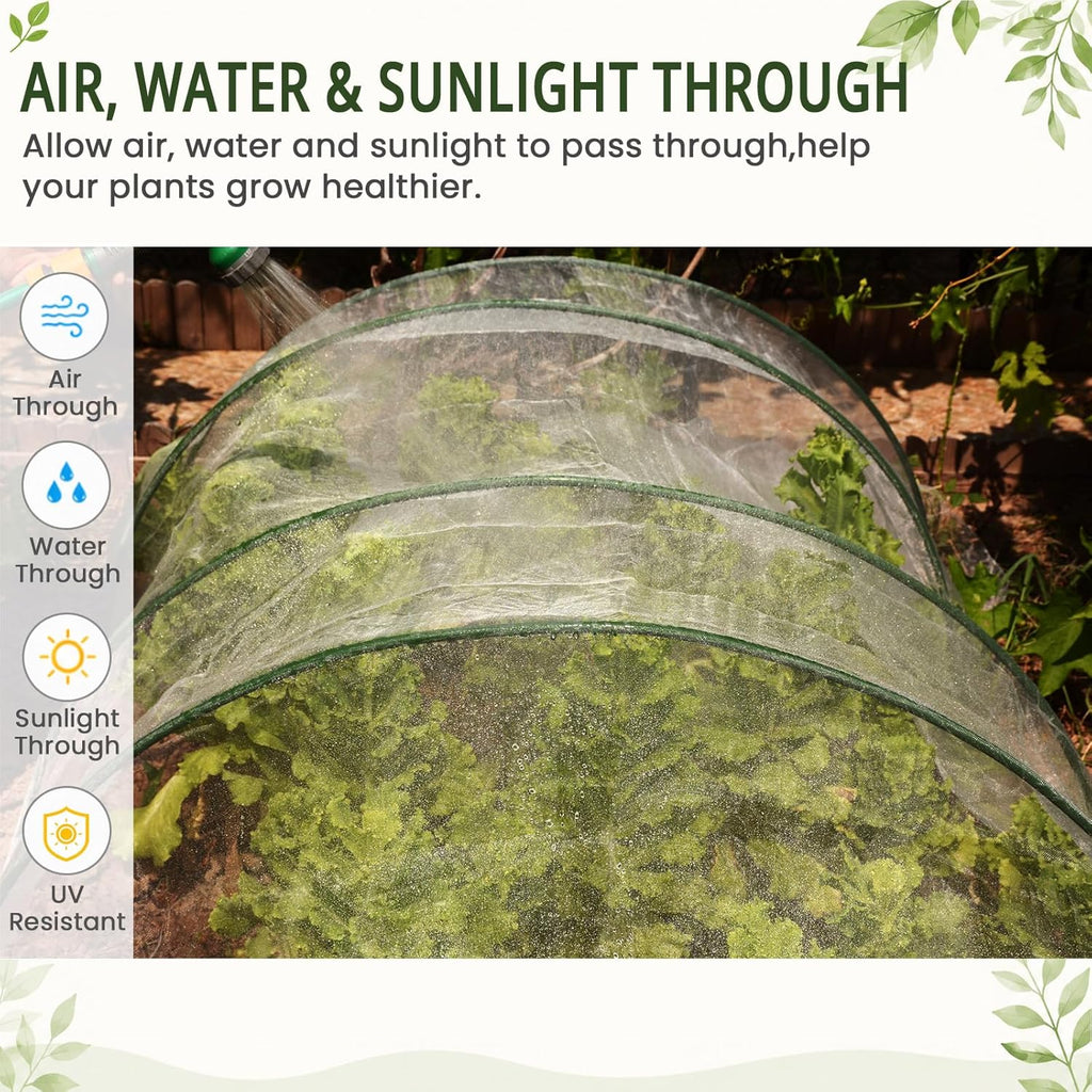 Roll Packed 10x100FT Garden Netting, Fine Mesh Insect Barrier for Plants | Mosquito Bug Bird Animal Pest Barrier